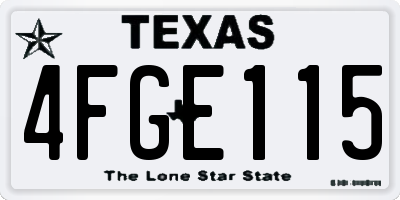 TX license plate 4FGE115