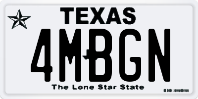 TX license plate 4MBGN