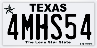 TX license plate 4MHS54