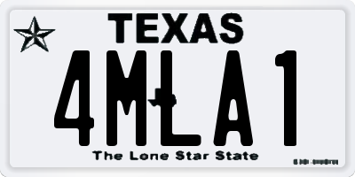 TX license plate 4MLA1