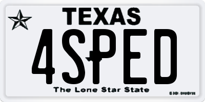 TX license plate 4SPED