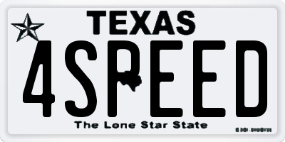 TX license plate 4SPEED