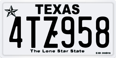 TX license plate 4TZ958