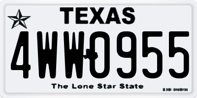 TX license plate 4WW0955