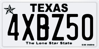 TX license plate 4XBZ50