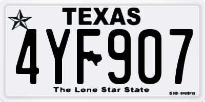 TX license plate 4YF907