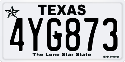 TX license plate 4YG873