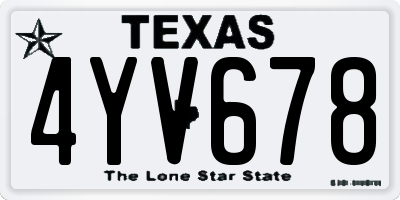 TX license plate 4YV678