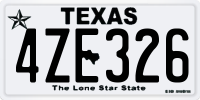 TX license plate 4ZE326