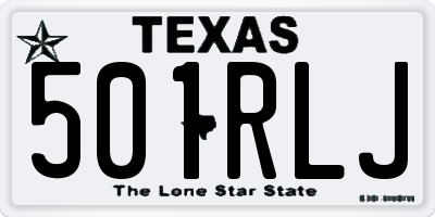 TX license plate 501RLJ