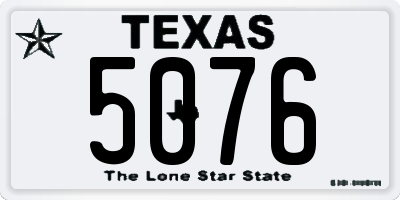 TX license plate 5076