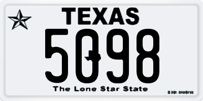 TX license plate 5098