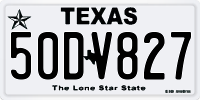 TX license plate 50DV827