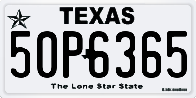 TX license plate 50P6365