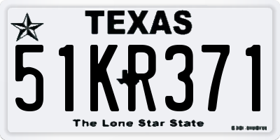 TX license plate 51KR371