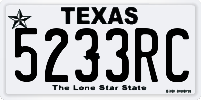 TX license plate 5233RC