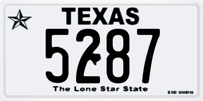 TX license plate 5287