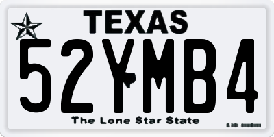 TX license plate 52YMB4