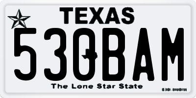 TX license plate 530BAM