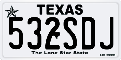 TX license plate 532SDJ