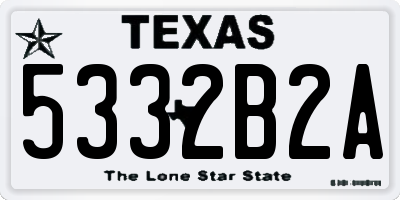 TX license plate 5332B2A