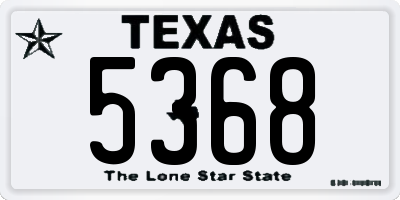 TX license plate 5368