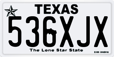 TX license plate 536XJX