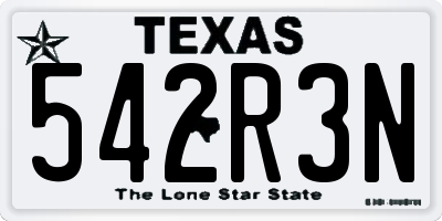 TX license plate 542R3N