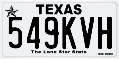 TX license plate 549KVH