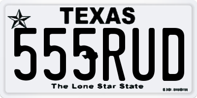 TX license plate 555RUD