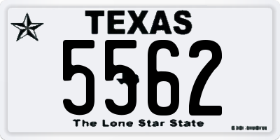 TX license plate 5562