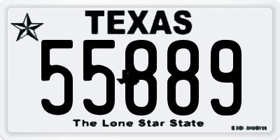 TX license plate 55889