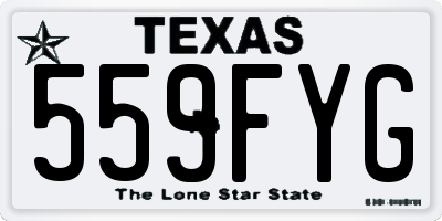 TX license plate 559FYG