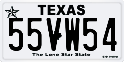 TX license plate 55VW54