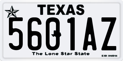 TX license plate 5601AZ