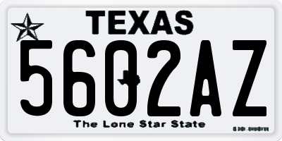 TX license plate 5602AZ