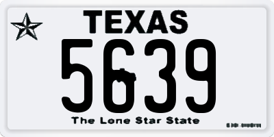 TX license plate 5639