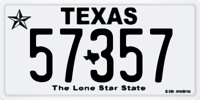 TX license plate 57357