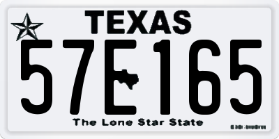 TX license plate 57E165