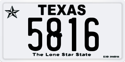 TX license plate 5816