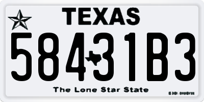 TX license plate 58431B3