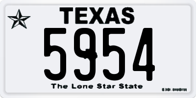 TX license plate 5954