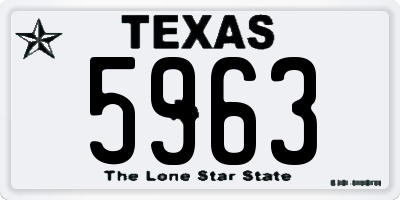 TX license plate 5963