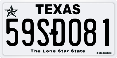 TX license plate 59SD081