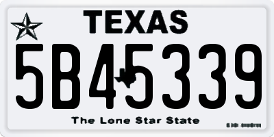 TX license plate 5B45339