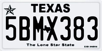 TX license plate 5BMX383