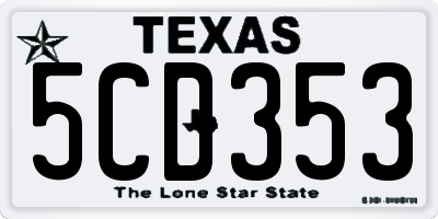 TX license plate 5CD353