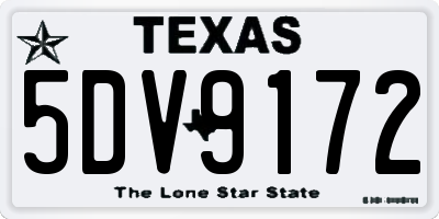 TX license plate 5DV9172