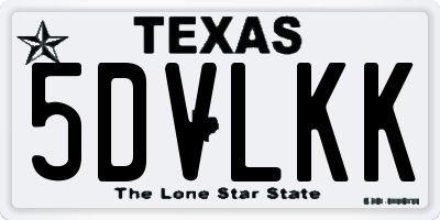 TX license plate 5DVLKK