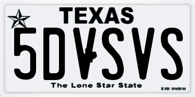 TX license plate 5DVSVS